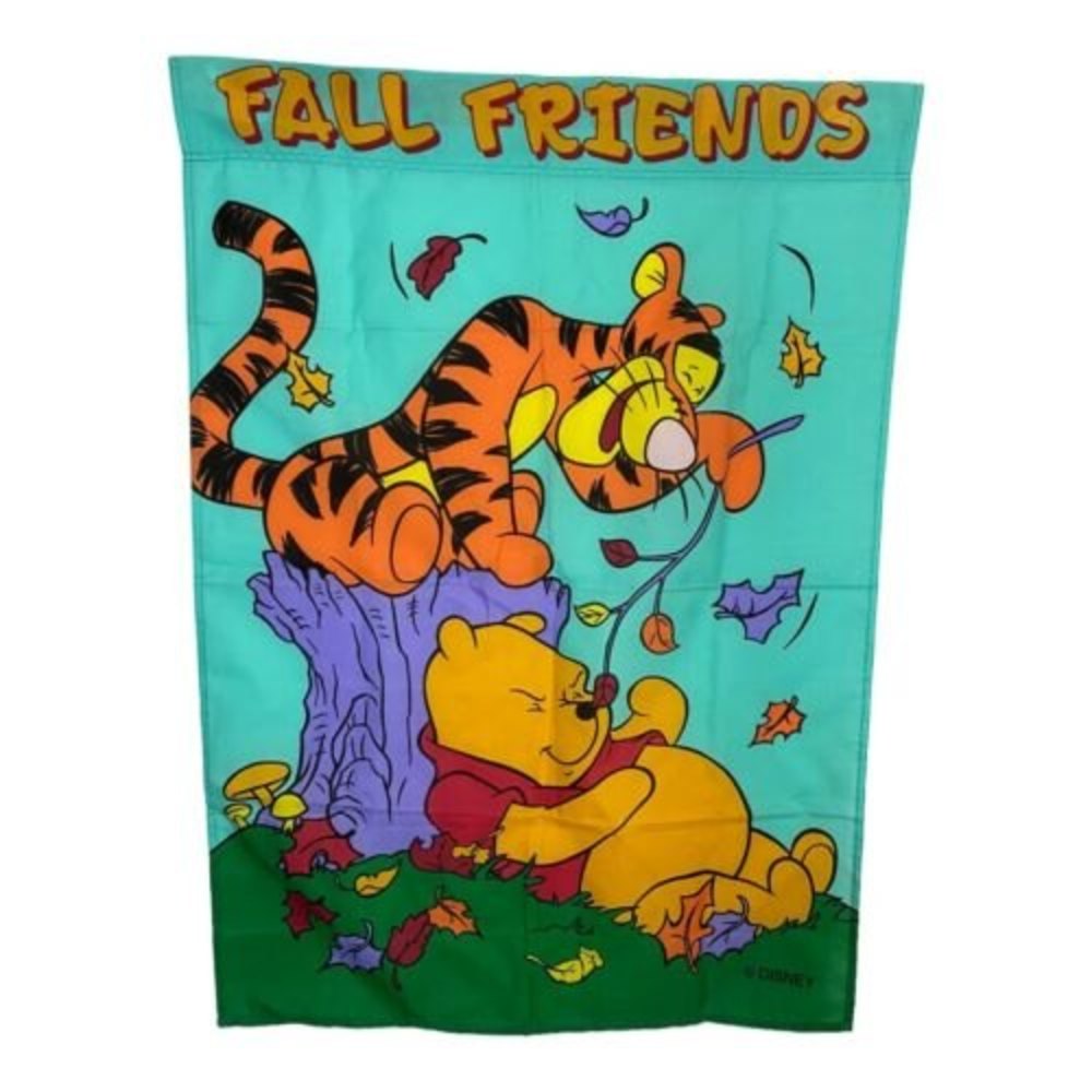 Winnie the Pooh and Tigger Fall Friends Autumn House Garden Flag 41" x 29" Large